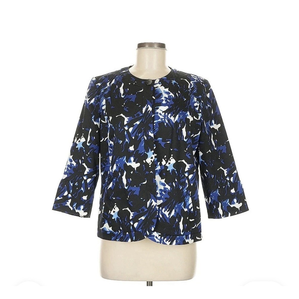 Laura Ashley Blazer Black/Blue‎ Floral Women's Large